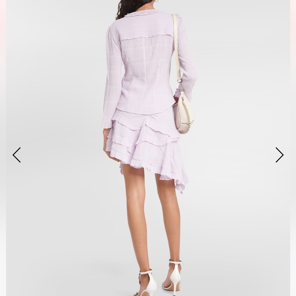 ISABEL MARANT Georgia shirred top in Lilac FR34 - Picture 5 of 7